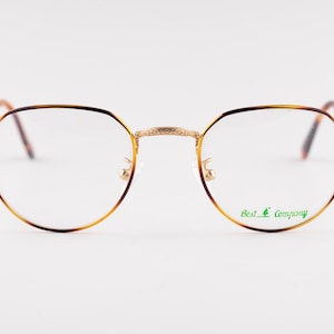 Vintage Gold Round Frames: 90s Italian Handmade Havana Eyeglasses
