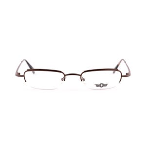 Vintage BOZ France Brillen, Breiter 148 mm Rahmen, schlanke rechteckige Brille, künstlerische Braun Grün, 90er Jahre Leseoptik, XL-Größe