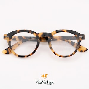 Tortoise Round Eyeglasses: Italian Retro Panto Frames - Vita Vintage