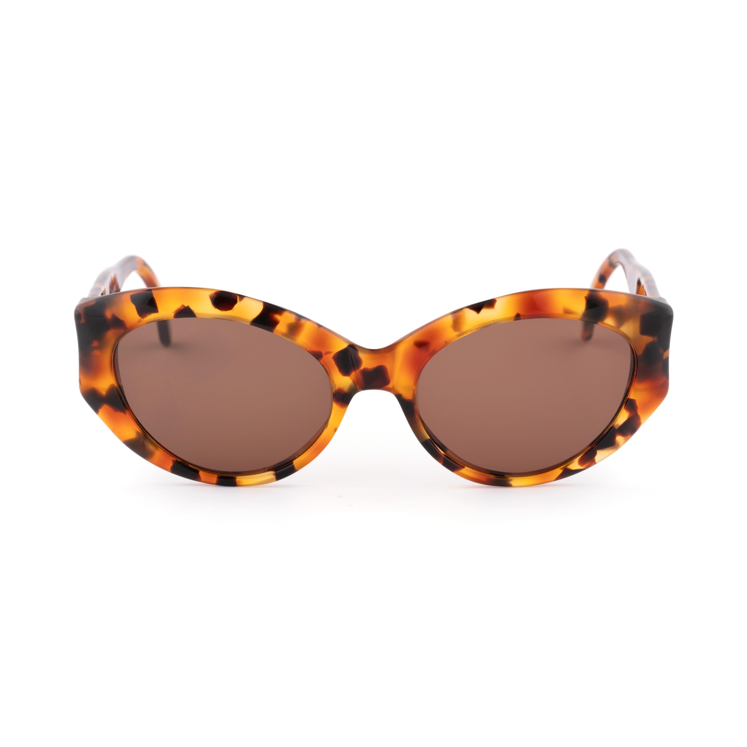 Tortoise Cat Eye Sunglasses, Chunky Acetate Frame, View Point 90s