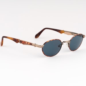 90s Vintage Oval Sunglasses: Italian Tortoiseshell Frames