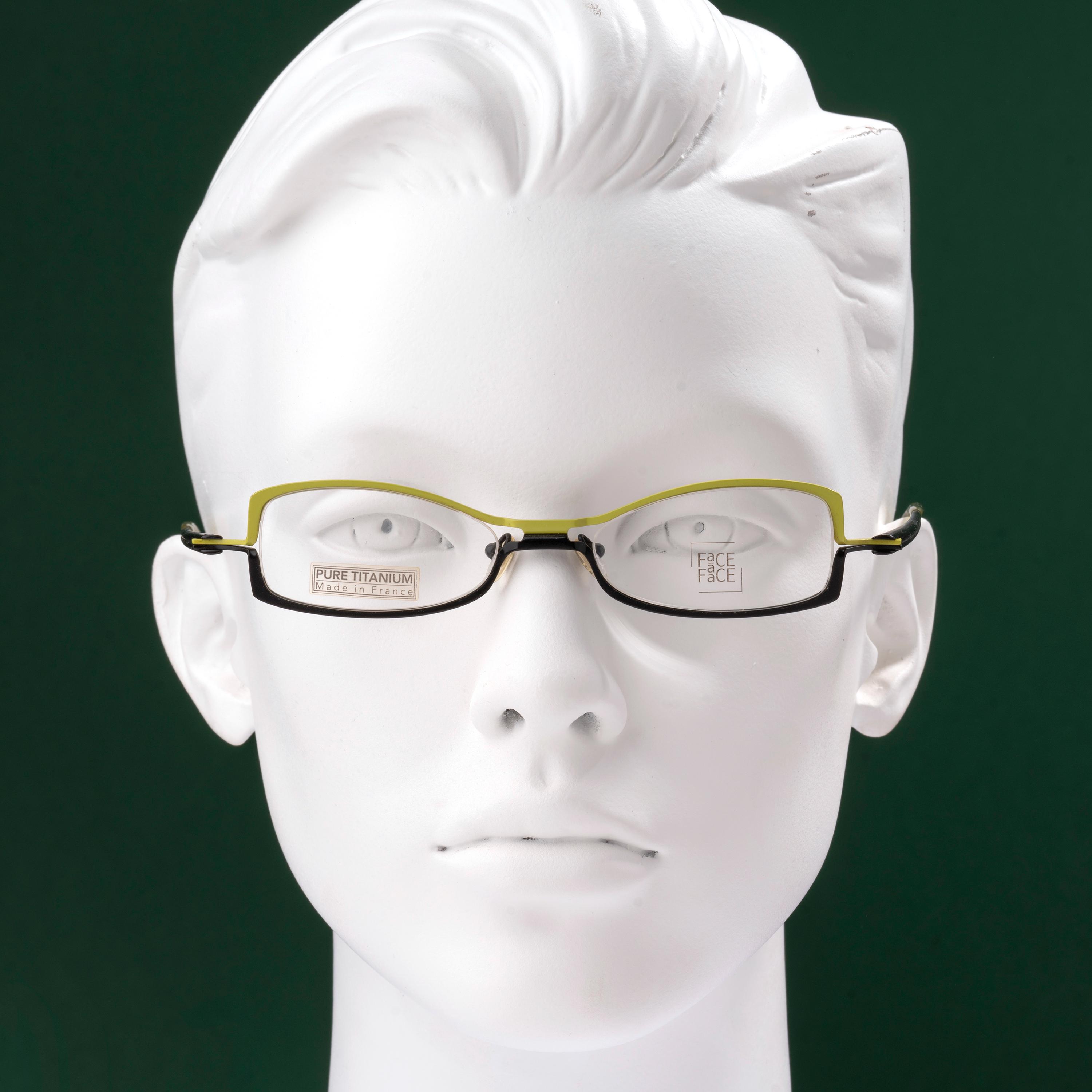 Slim Rectangle Titanium, Lime Green Glasses, Face a Face 