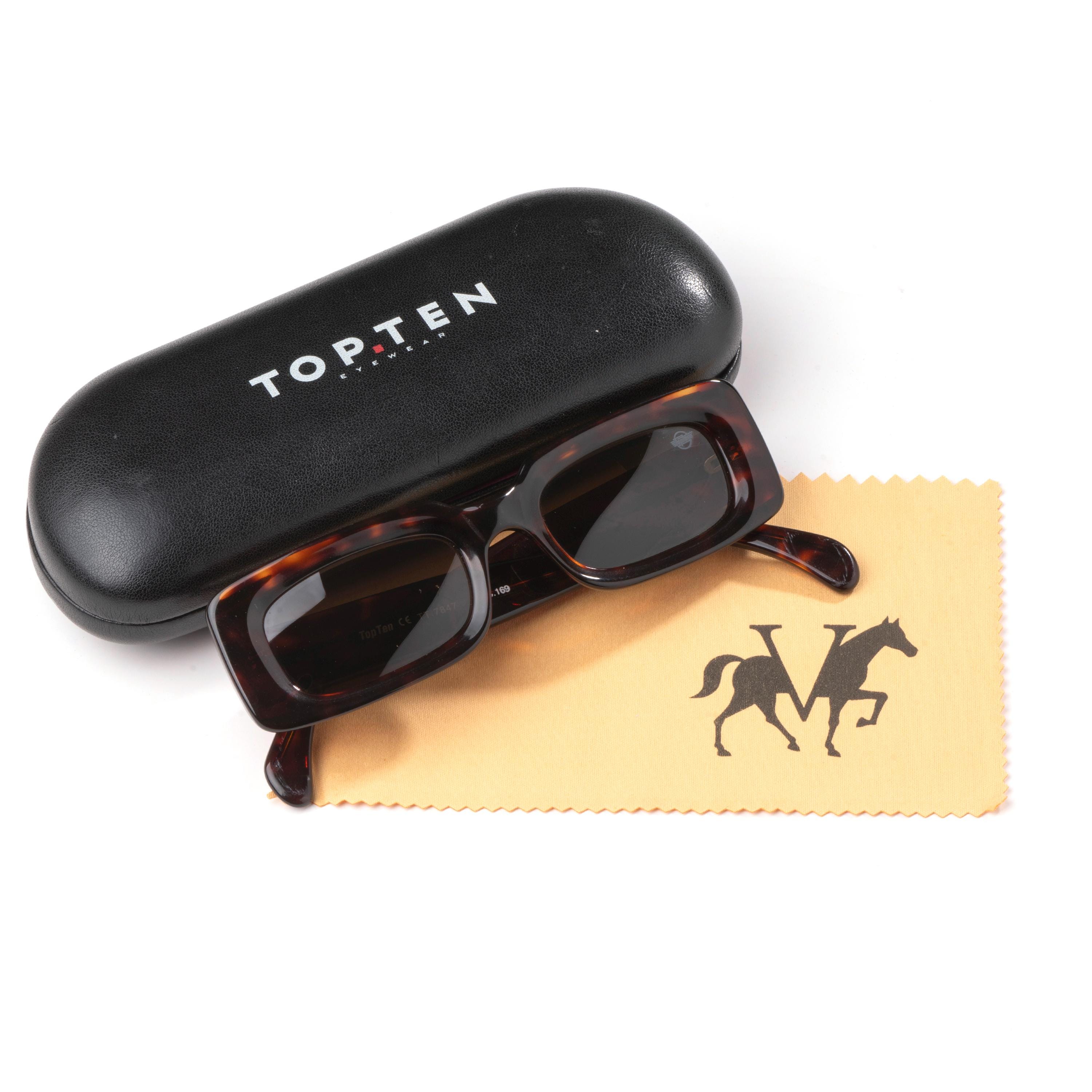 Designer Inspired Tortoise Sunglasses Rectangle Y2K Retro Brown Lens Trendie OS Men Women Sunglasses Retro Rectangle Y2K Sunglasses Thick  main image 3