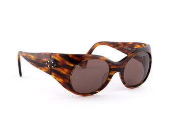 Chunky Tortoise Round Sunglasses, Alain Mikli 80s Vintage, Wide