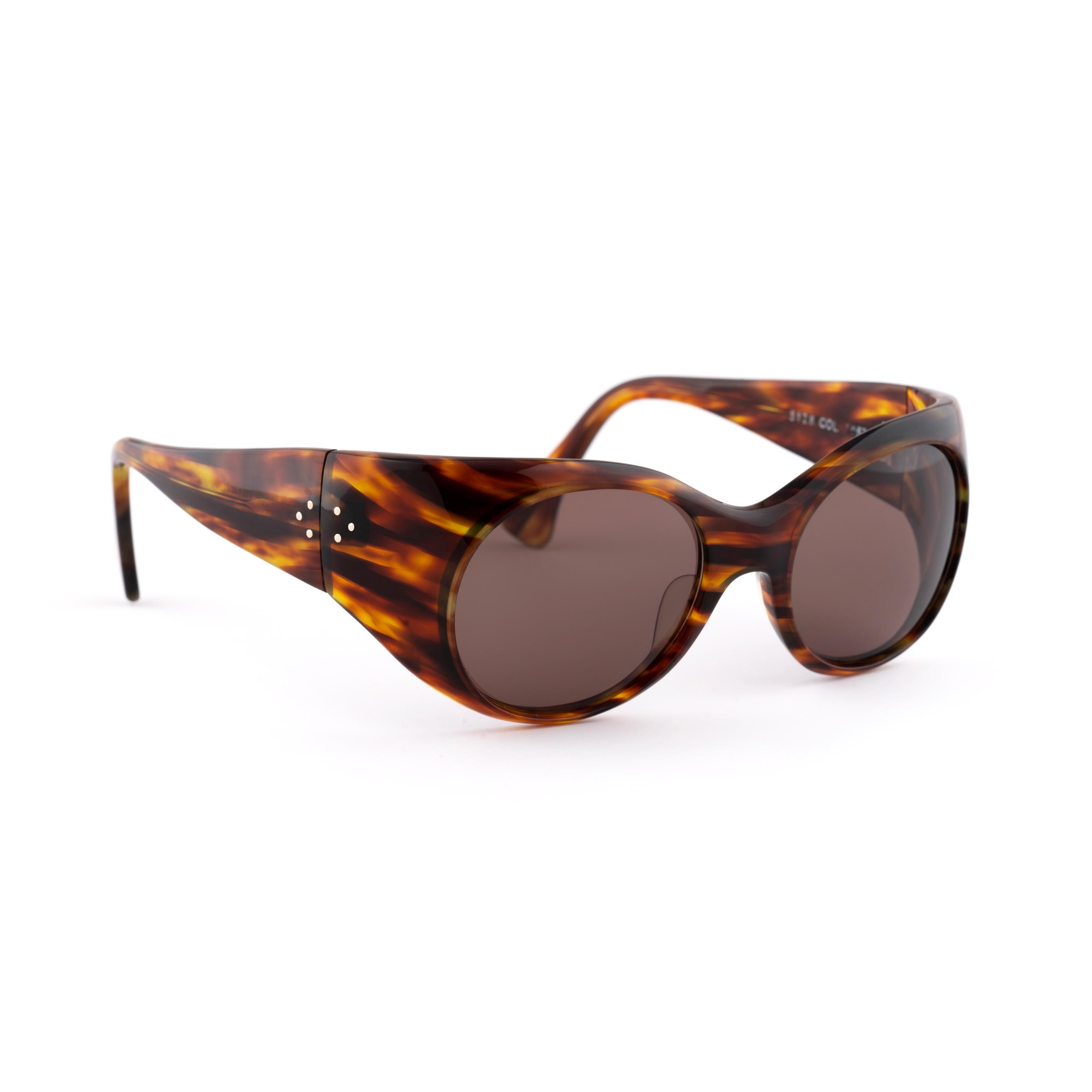 アメリカン・ヴィンテージ・チークミラー・RISHEL・1987 Chunky Tortoise Round Sunglasses, Alain Mikli 80s Vintage, Wide