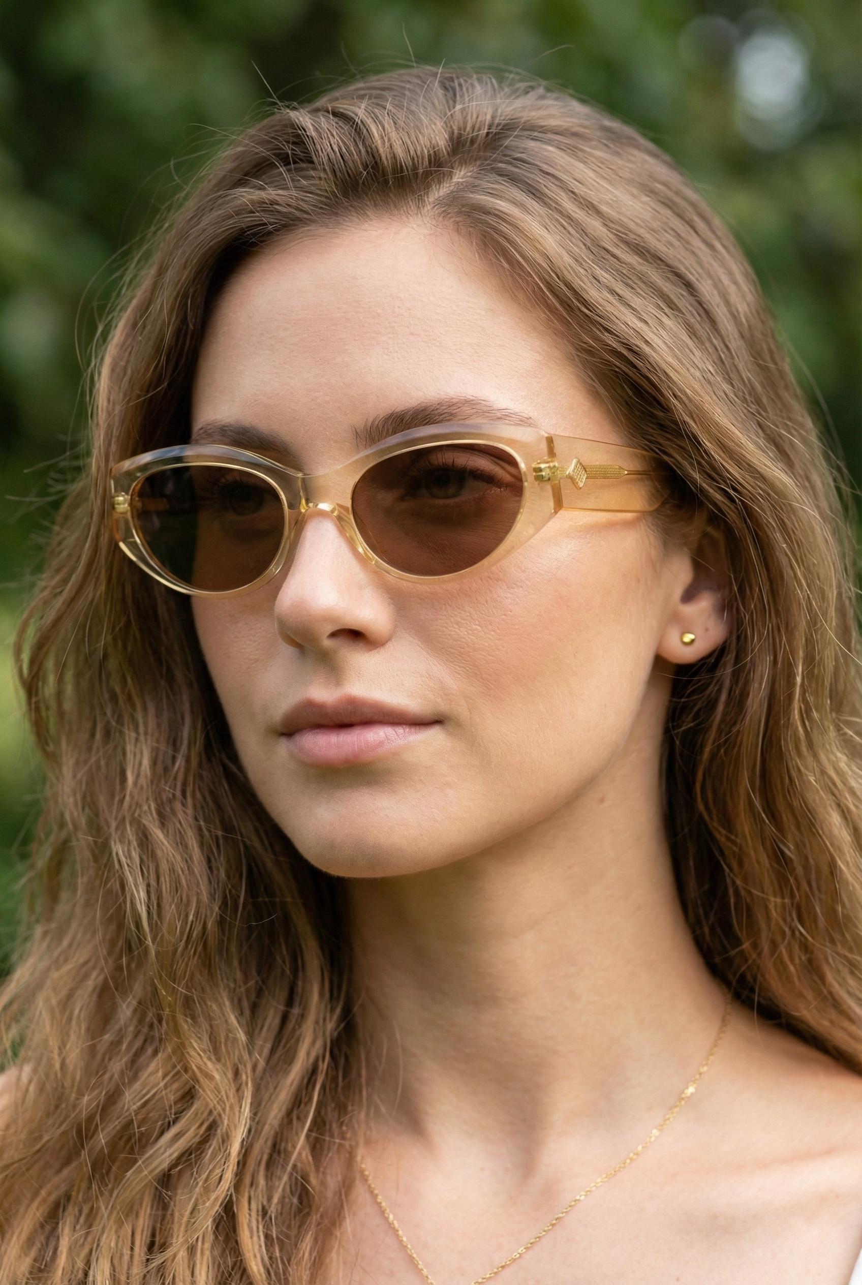 Linea Pitti Florence Vintage Sunglasses, 90s Italian Clear Yellow
