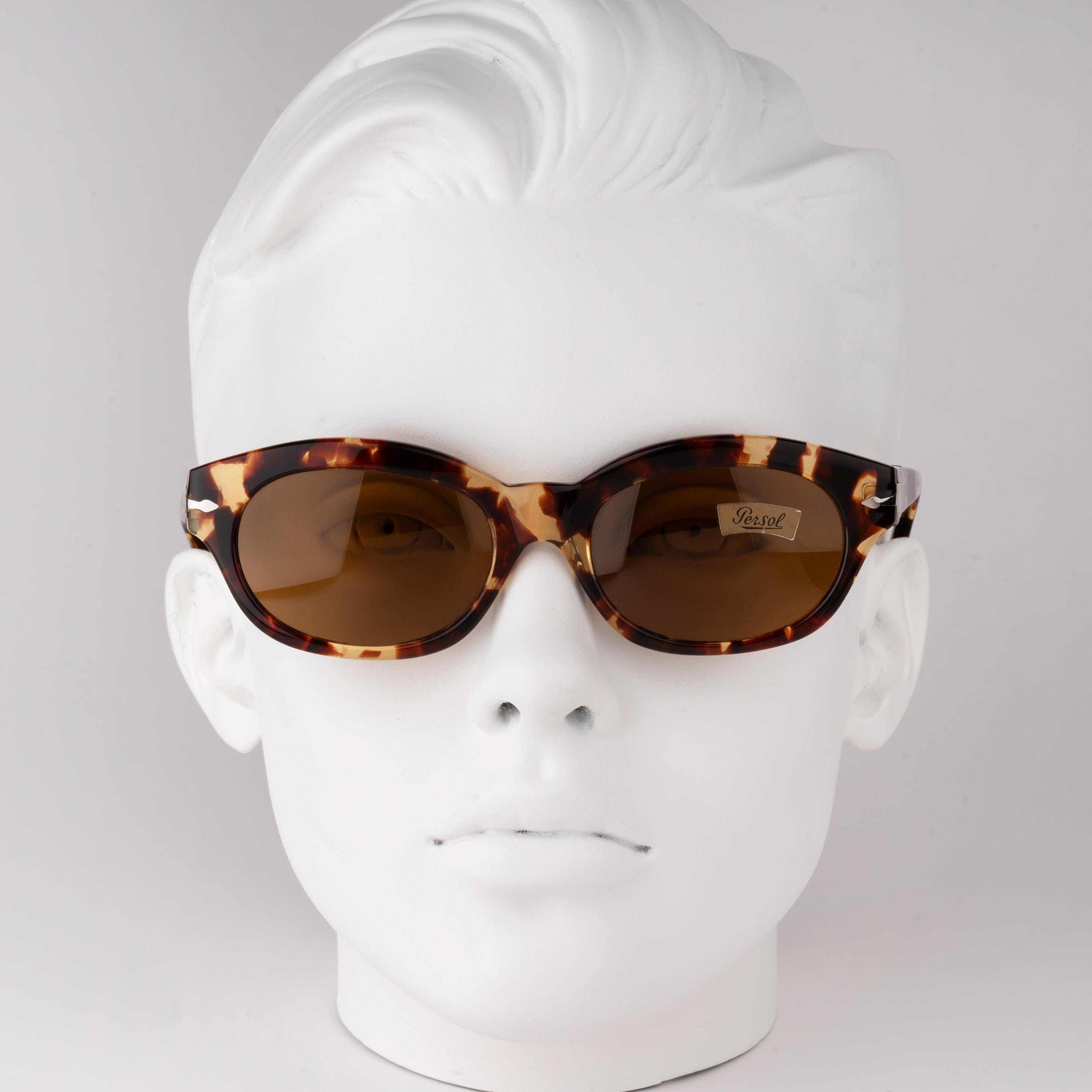 Persol Ratti 830 Vintage Sunglasses, 80s Tortoise Cat Eye, Wide