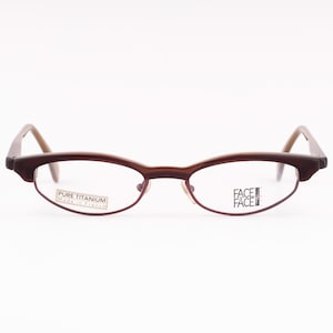 Face a Face Titanium Frames - 90s Club Master Brown Cat Eye Vintage Eyeglasses Gift for Women - New Old Stock