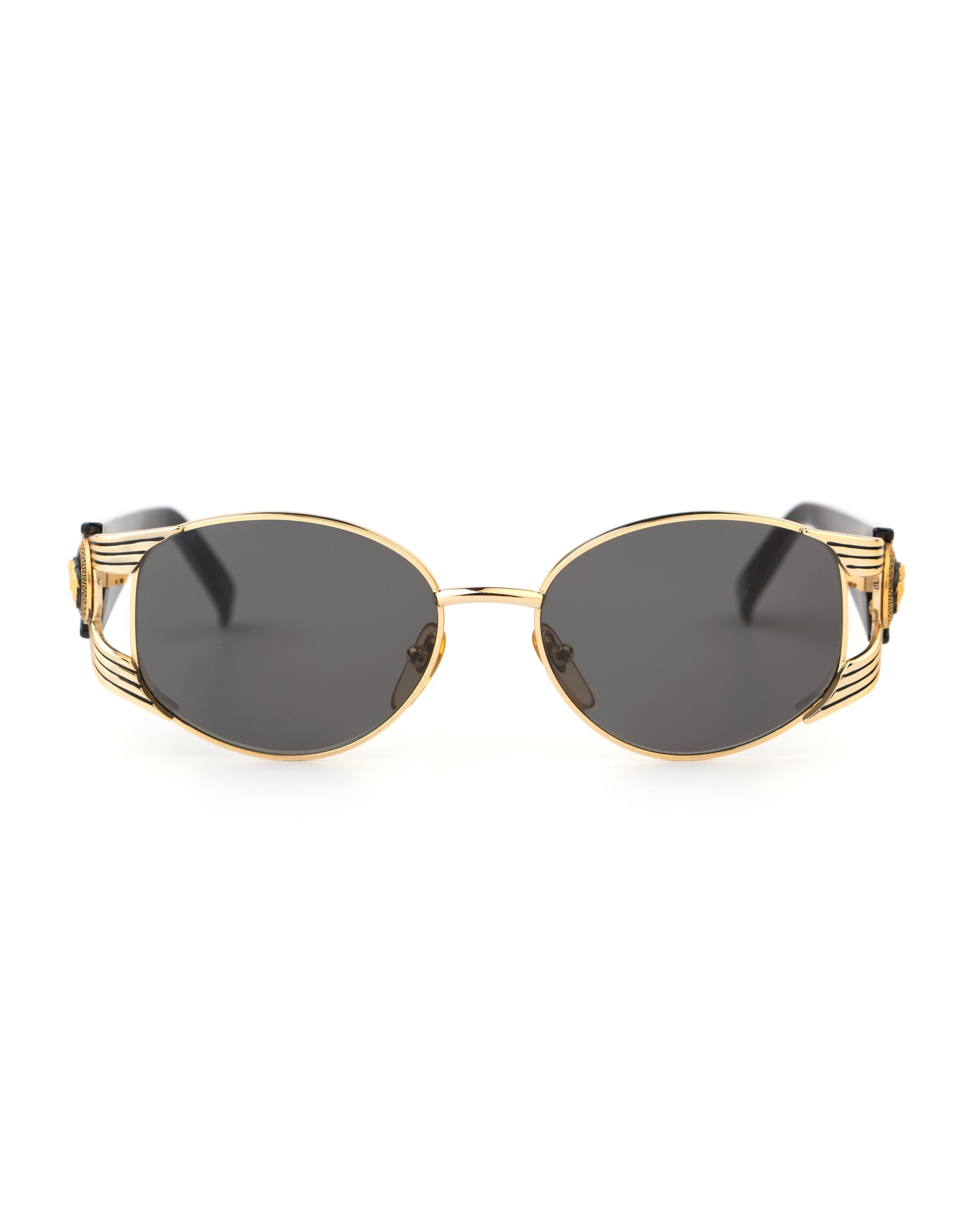 Gianni Versace S64 Iconic Sunglasses, Gold Medusa Medallion, 90s
