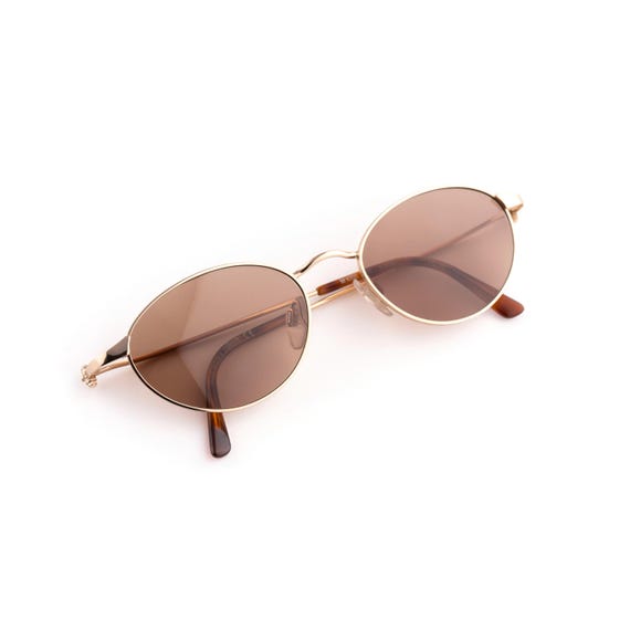 Silhouette 6355 Gold Sunglasses: Vintage 90s Oval Cat Eye  display picture 1
