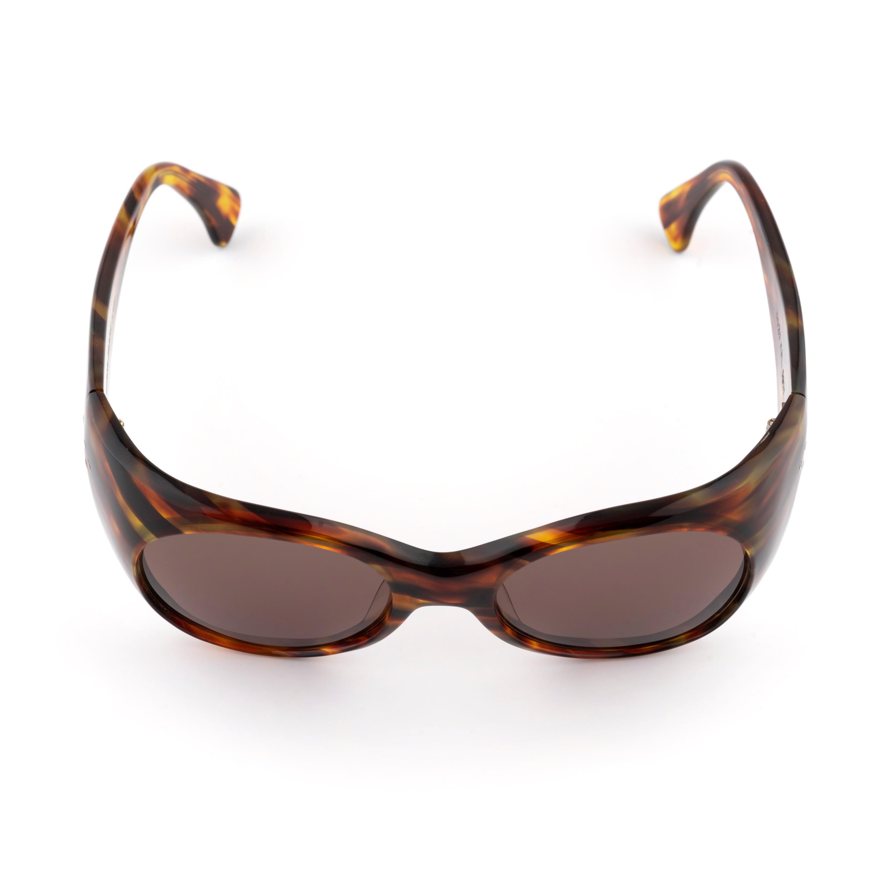 Chunky Tortoise Round Sunglasses, Alain Mikli 80s Vintage, Wide