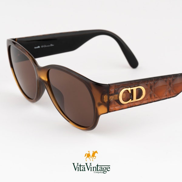 Christian Dior CD 2005 vintage sunglasses, 90s famous oversize cat eye brown sunglasses for women, NOS