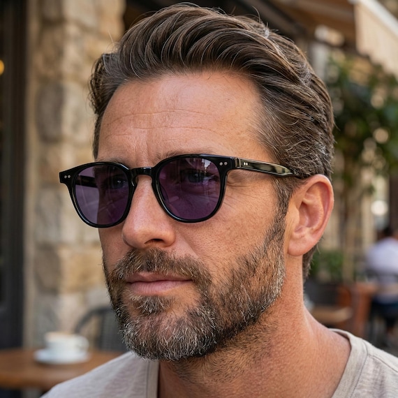 Retro Vintage Polarized Sunglasses UV400 Panto Style Round Panto Retro Sunglasses - Brown Frame / Brown Lens  main image 3