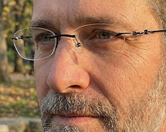 Gafas ovaladas sin montura, Christian Dior Titanium, talla pequeña, 127 mm, montura óptica negra vintage de los 90, ultrafinas, NOS