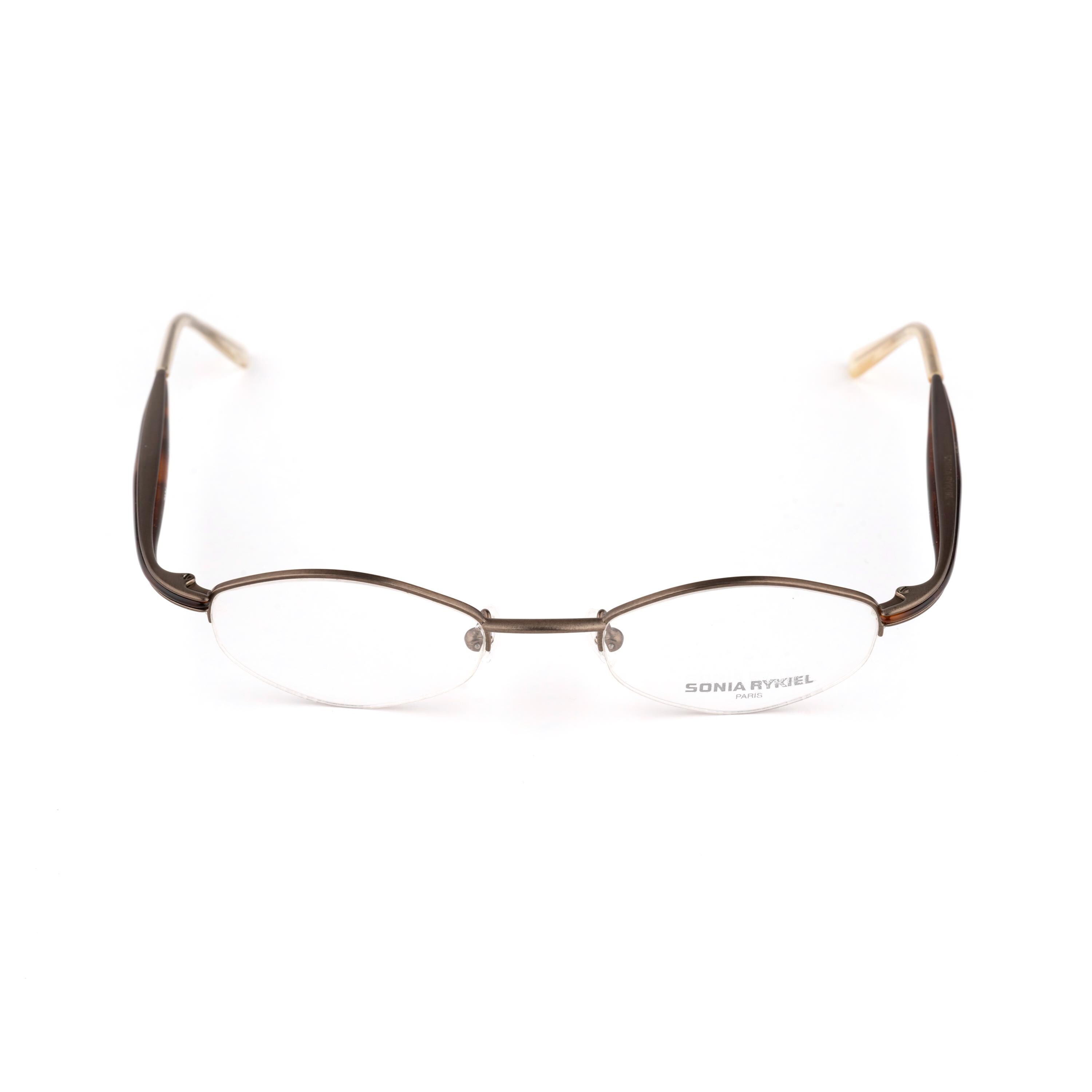 Brown Semi Rimless Eyeglasses, Sonia Rykel 90s Vintage 
