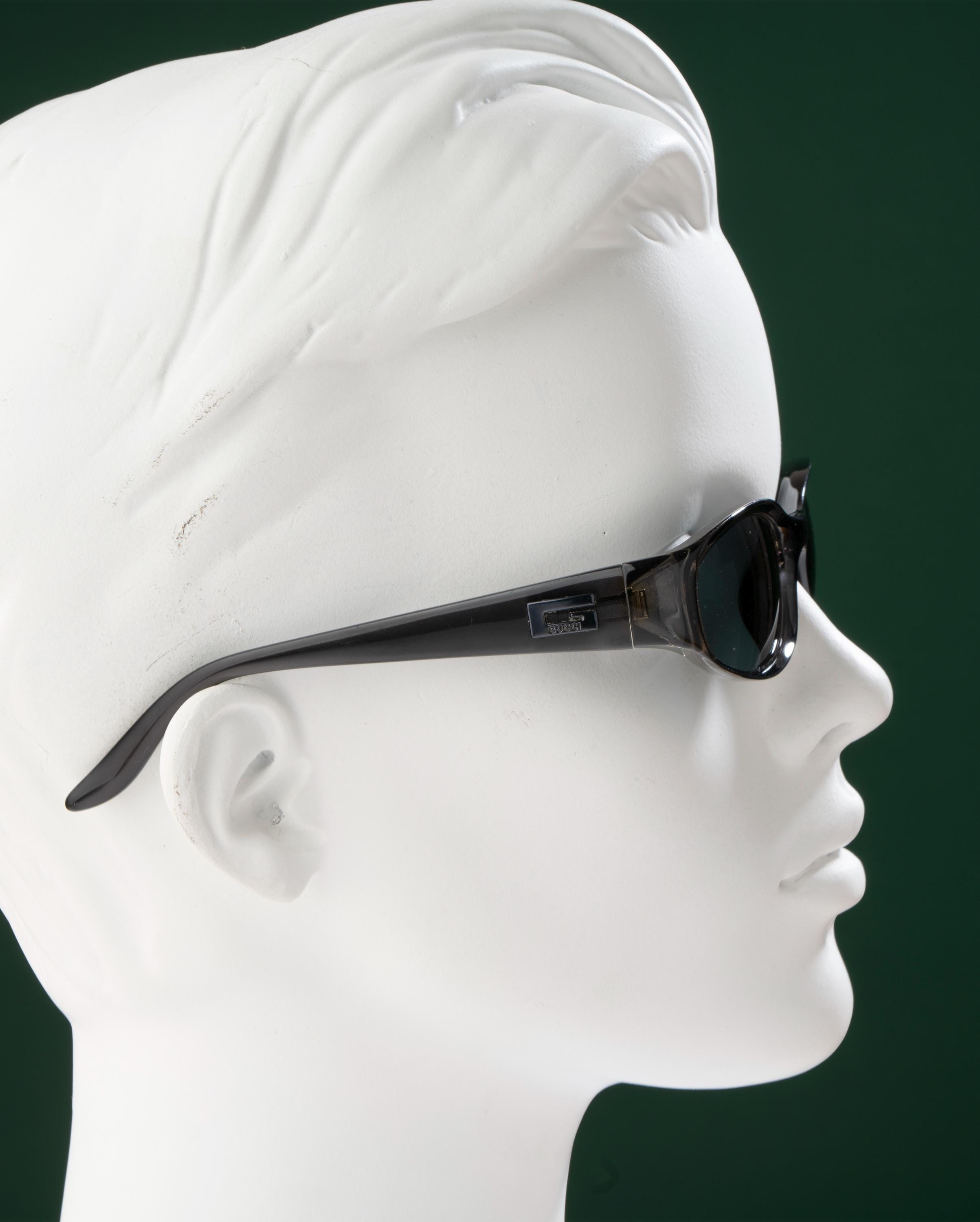 Gucci Sunglasses GG 2456, Smoke Clear Translucent, Blue Lens