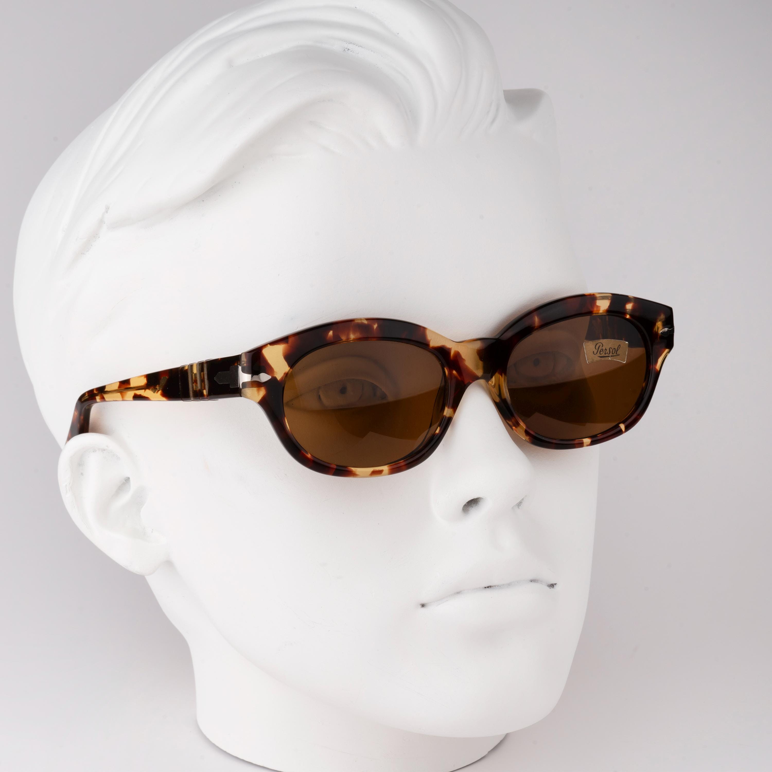 Persol Ratti 830 Vintage Sunglasses, 80s Tortoise Cat Eye, Wide