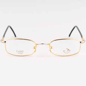 Vintage Boomerang Gold Rectangle Eyeglasses - 90s Italian Frames