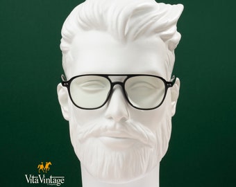 Vita Vintage VV 1007 vliegerbril, zwart frame blauw licht blokkerende lenzen mannen & vrouwen brillen, cadeau voor haar cadeau voor hem, handwerk
