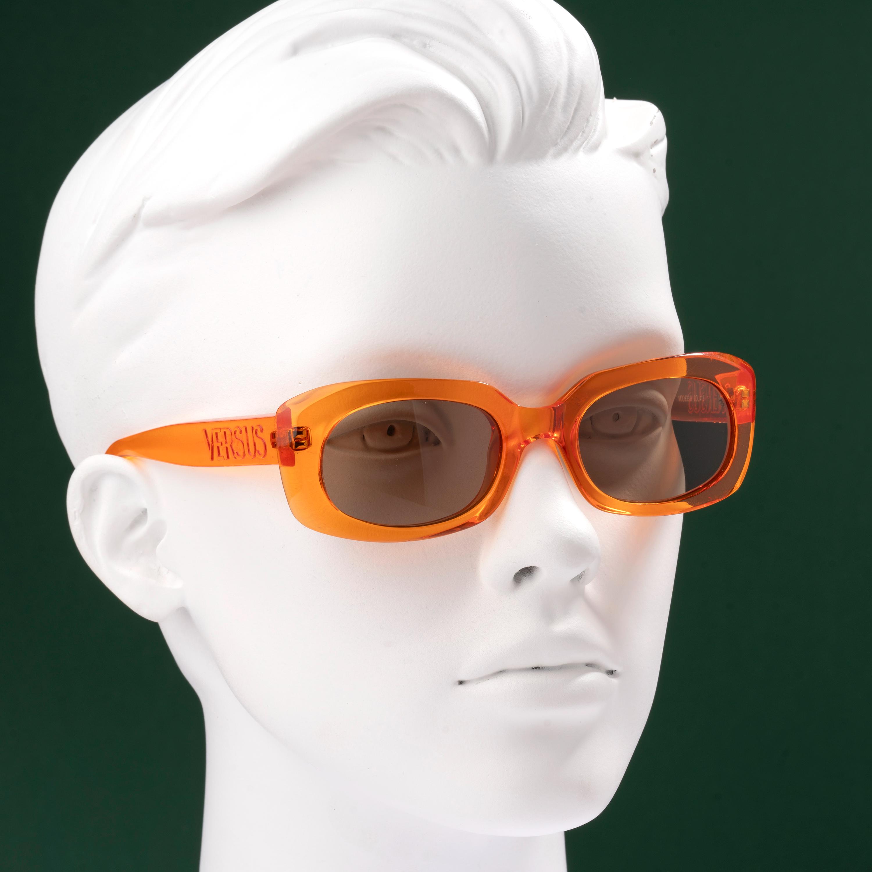 Versus Gianni Versace E33 Vintage Sunglasses, 90s Orange