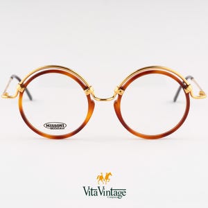 Missoni Vintage Gold Round Frames: 90s Tortoiseshell Eyeglasses