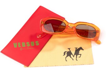 Versus Gianni Versace E33 Vintage Sunglasses, 90s Orange