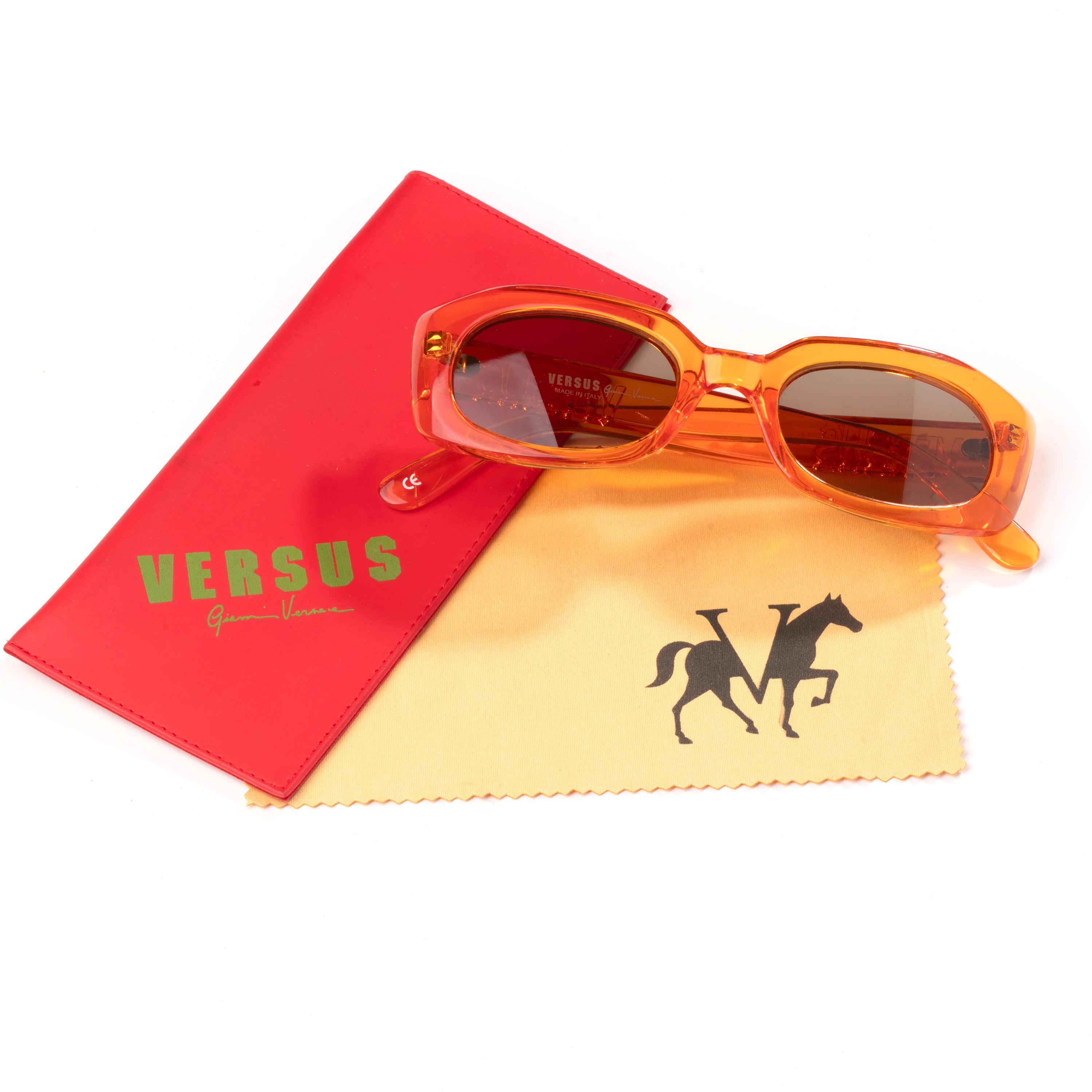 Versus Gianni Versace E33 Vintage Sunglasses, 90s Orange