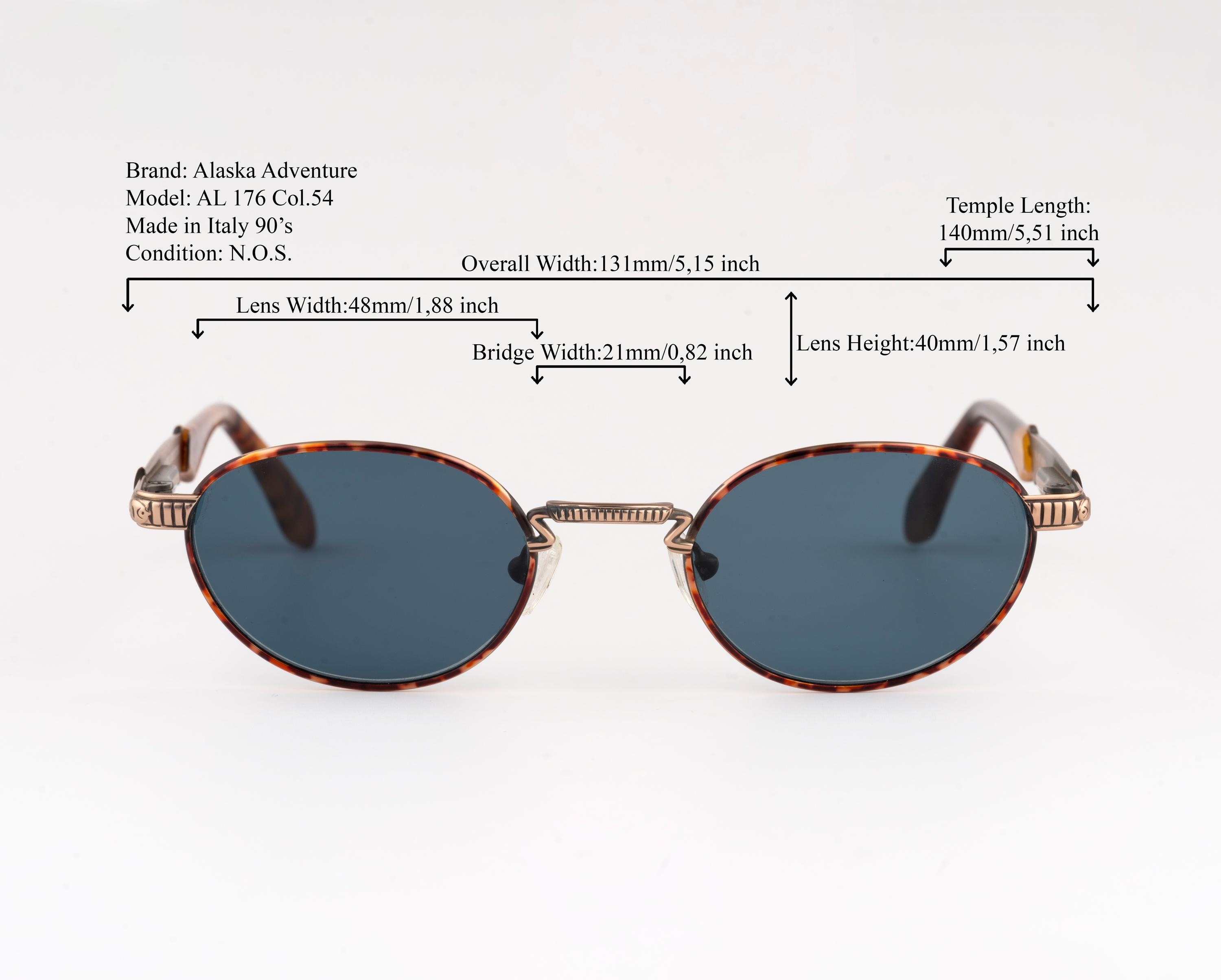 Lunettes De Soleil Vintage Club LA Ovale - Couleur Havane/métal - Fabriqué En Italie - Neuf Dans Boîte D'origine