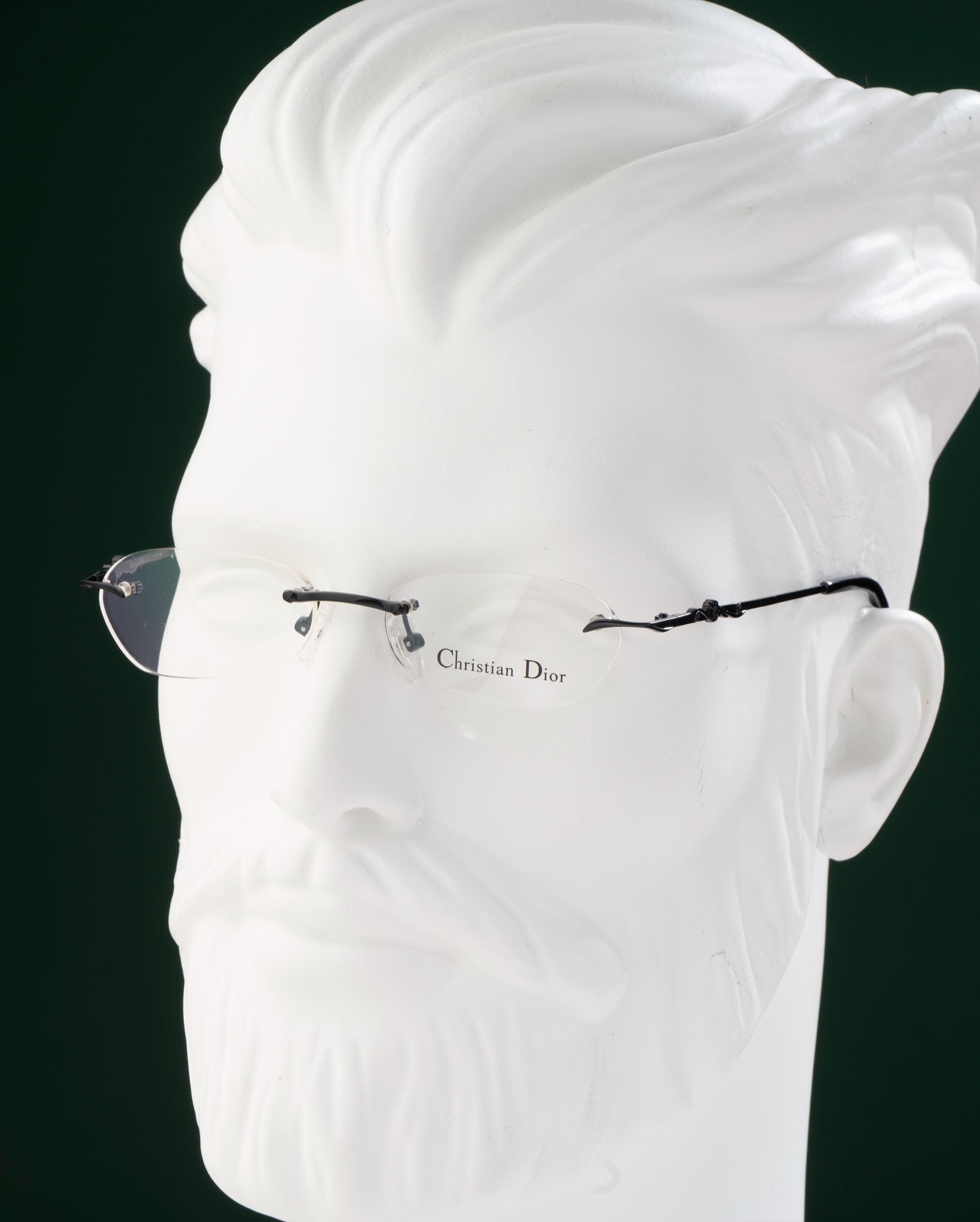 Rimless Oval Glasses, Christian Dior Titanium, Petite Fit 127mm
