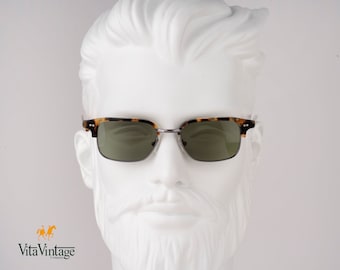 Robert La Roche 1003 Club Master Frames - 90s Vintage Tortoiseshell Havana Sunglasses Gift for Women and Mens - New Old Stock