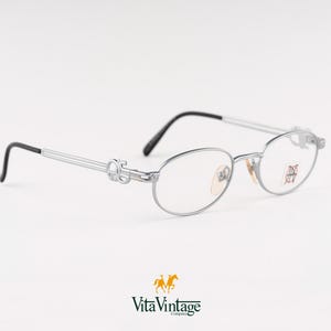 Jean Paul Gaultier 57-5101 2 Eyeglasses - 90s Japan Matte Silver Small Oval Vintage Frames Gift for Women and Mens - New Old Stock