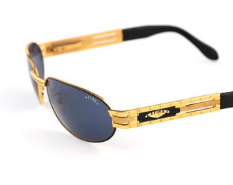 Steampunk Oval Sunglasses, Gold Tortoise Frame, Short Temples 130mm, Sting 4171 Vintage 90s Italy NOS