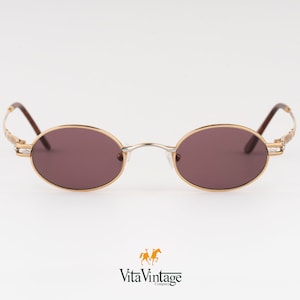 Vuillet Vega Vintage Oval Sunglasses: 90s Gold Frames, New Old Stock