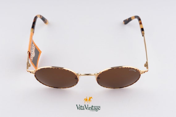 Vintage round sunglasses, Country 90s gold round … - image 7