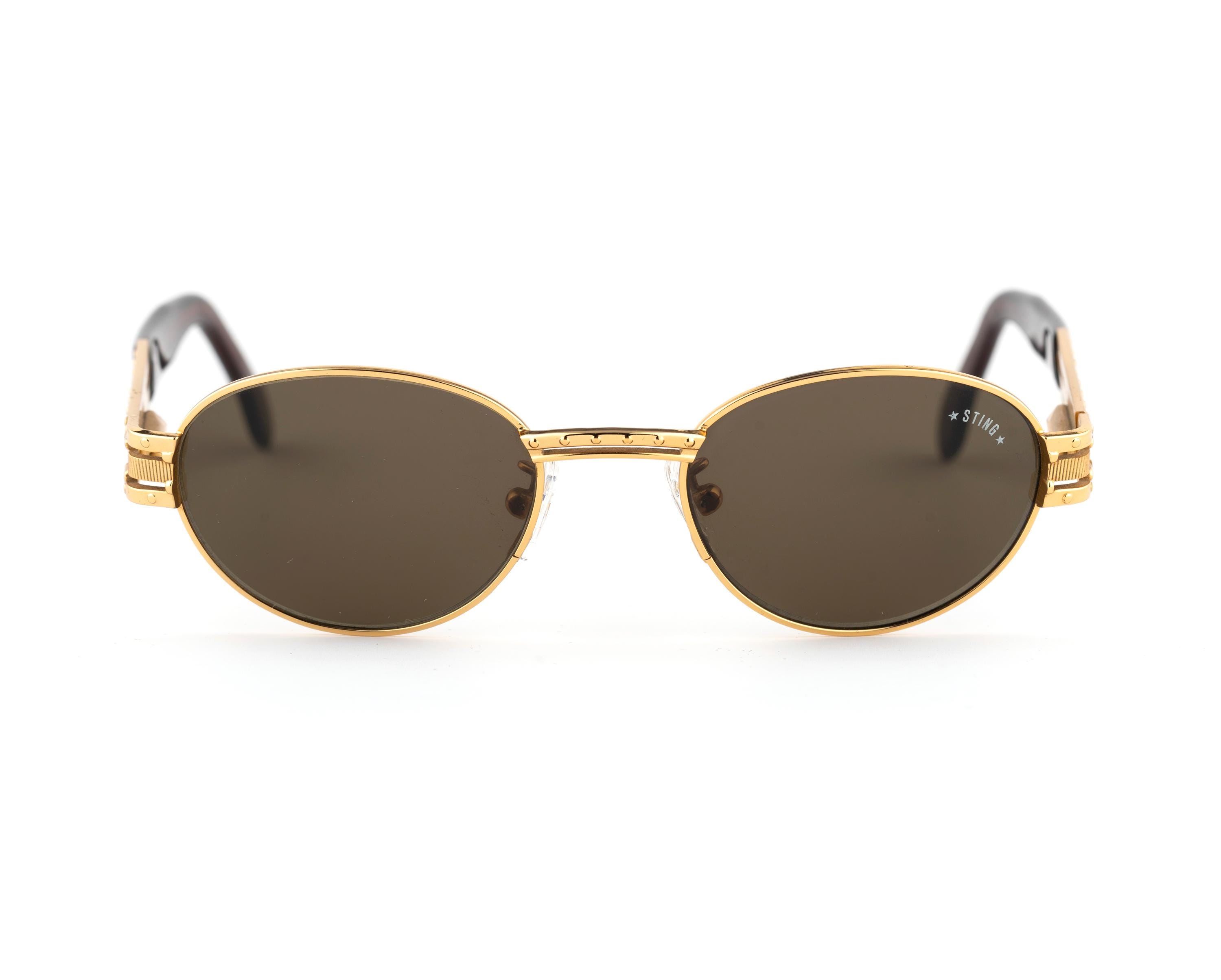 Vintage Oval Metal Acetate Sunglasses with Seashell Diamond Accents Retro Vintage Metal Oval Sunglasses in Nude – Jessica Simpson main image 3