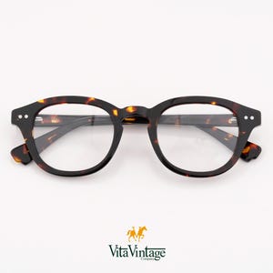 Tortoise Retro Eye Glasses - Vita Vintage 1037 C3 Italian Small Square Frames Gift for Women and Mens