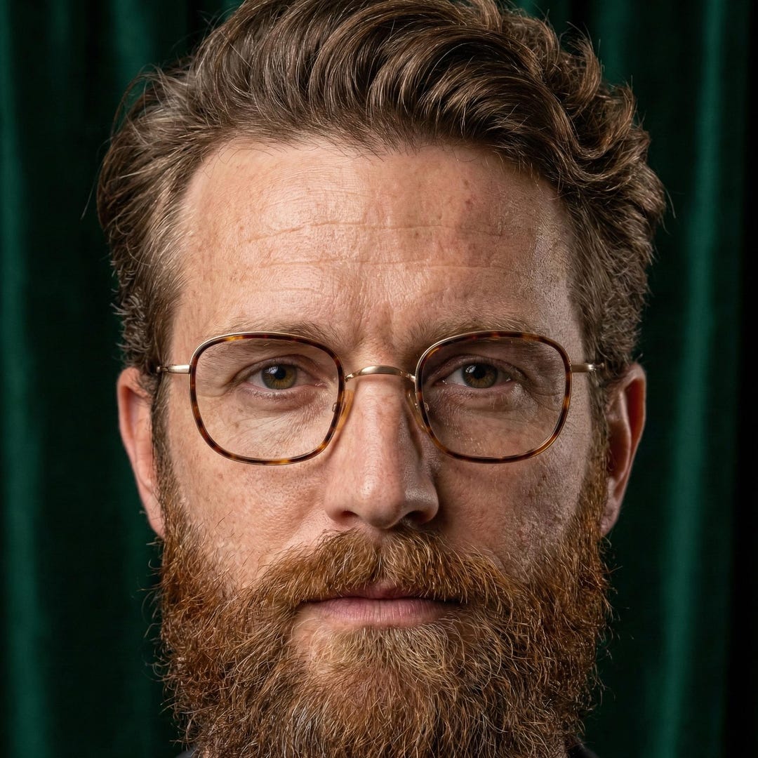 Japanese Professor Glasses, Matte Gold Titanium Frame, Tortoise