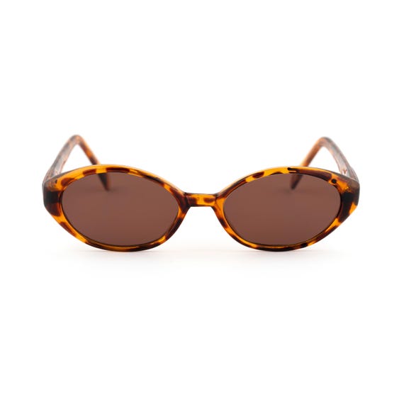 Tortoise Oval Sunglasses, Madonna 90s Vintage, Slim Cat Eye  display picture 3