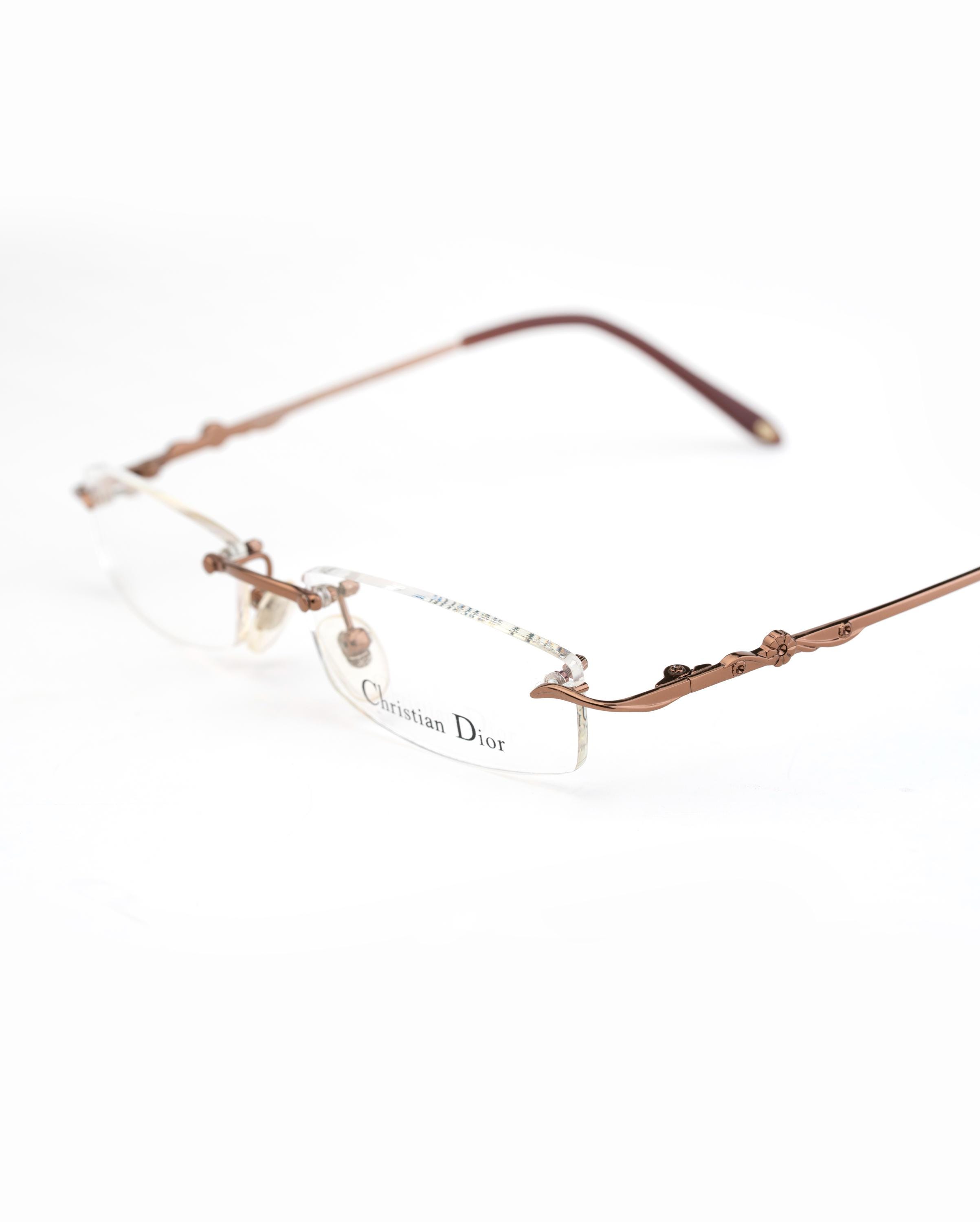 Vintage Christian Dior Rimless Eyeglasses Silver CD Logo Y2K Frames Italy Vintage Christian Dior Y2K Airspeed AVDYP 105 Gold /Tortoise  main image 2