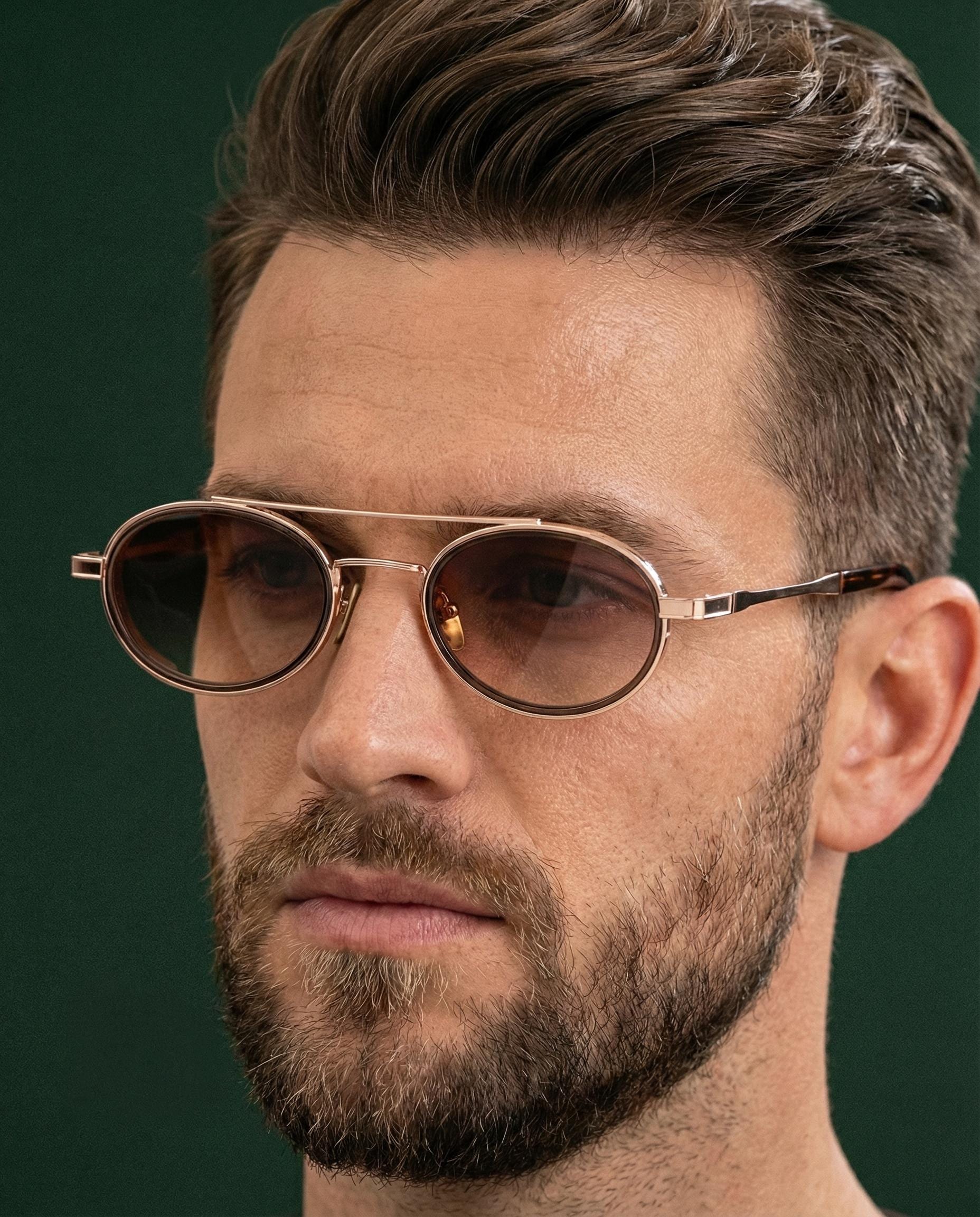 Misura Hong Kong Retro Oval Aviator Sunglasses With Gradient Lenses & Case Aviator Sunglasses | Buy Sunglasses Online Hong Kong | Shade  main image 4