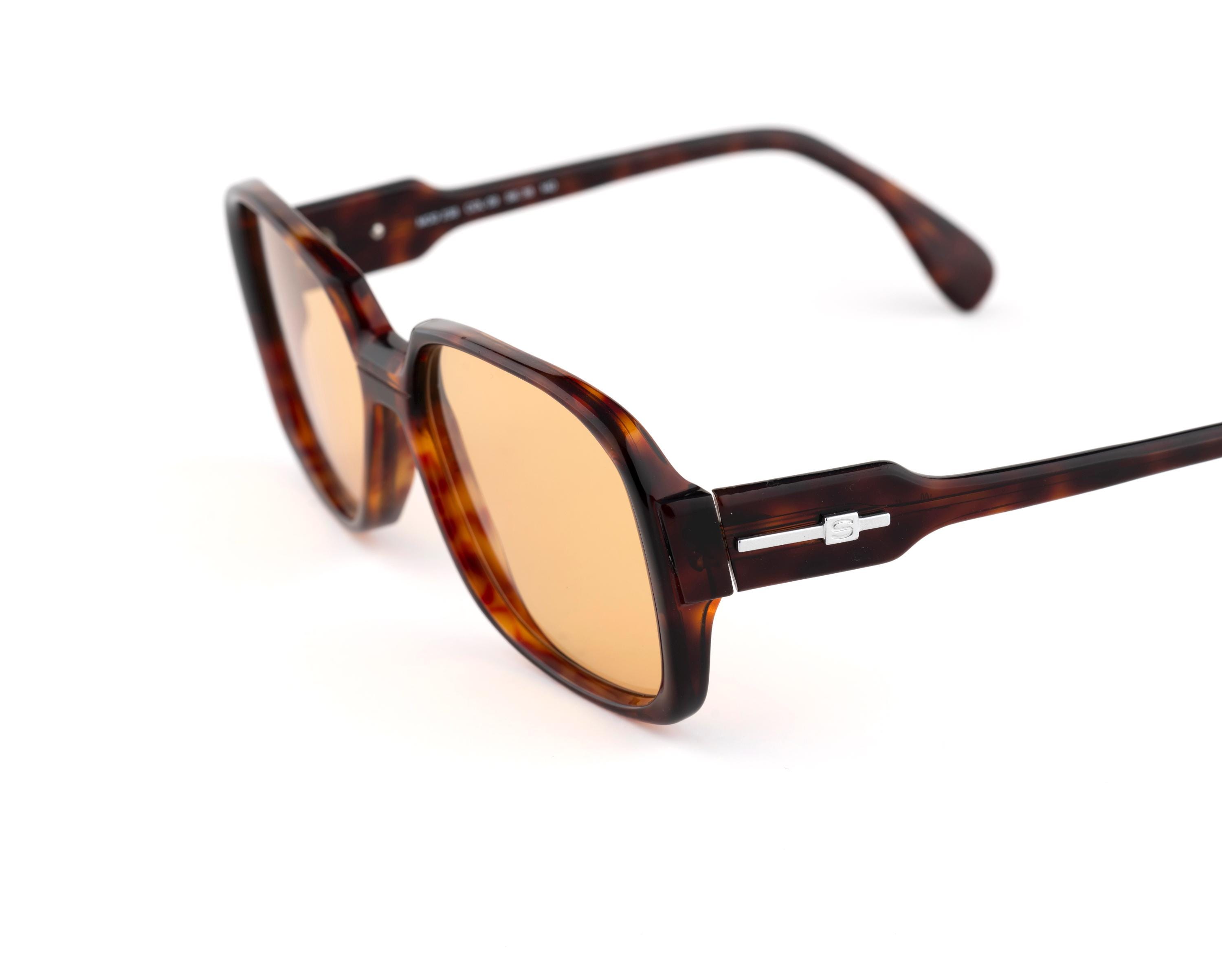 1980’s Thick Framed Silhouette Sunglasses, Made in Austria,‎ Colorblock Vintage 80s Silhouette Sunglasses | Oversized Tortoise Shell  main image 4