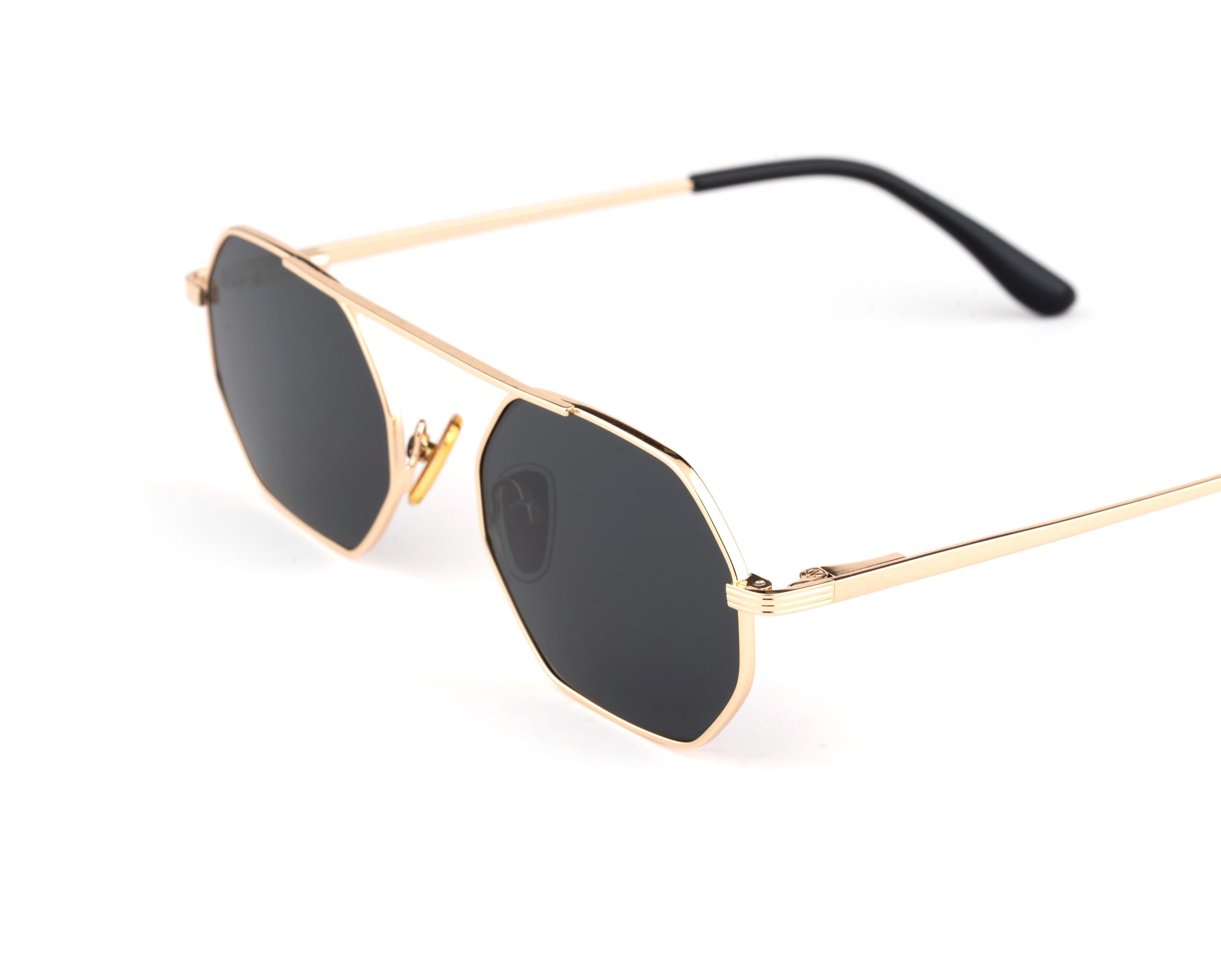 Fashion to Figure Gold Frame Black Lens Geometric Sunglasses Women main image 2