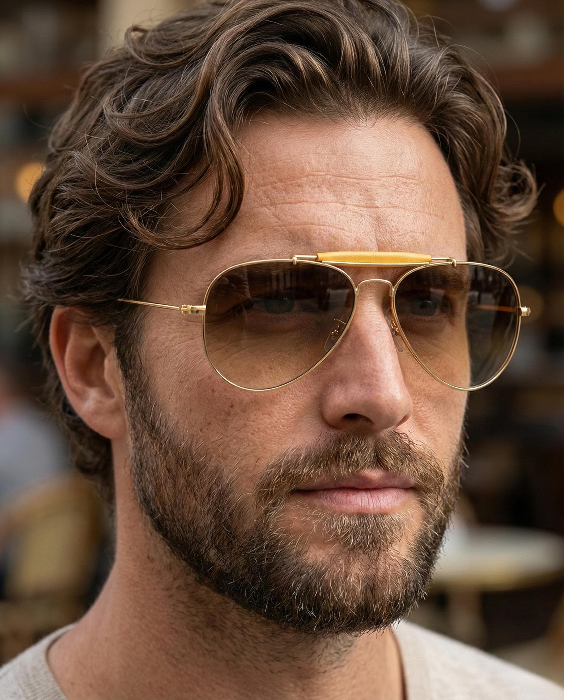 Hand Made in Italy Gold Plated Sunglasses, Real Mineral Glass