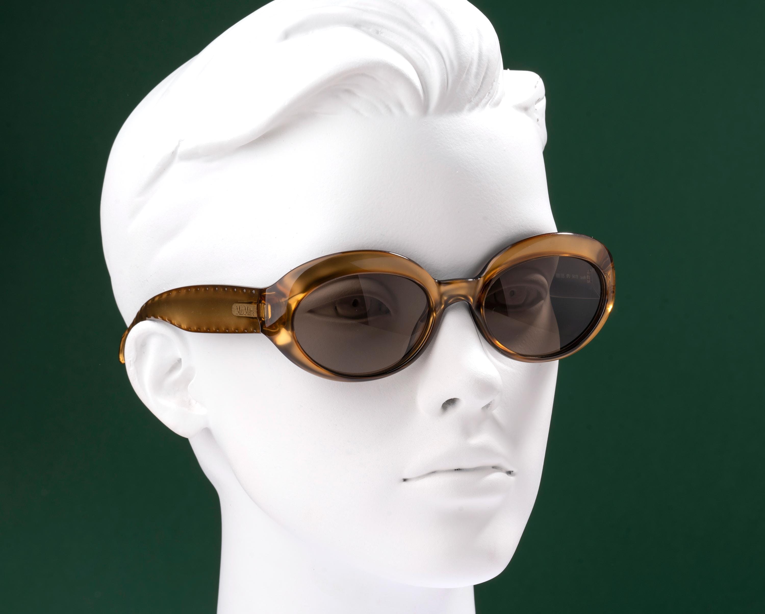 MaxMara Taupe 55mm round Sunglasses with Gradient Lenses Max Mara Round Metal Sunglasses - Gold | Editorialist main image 3