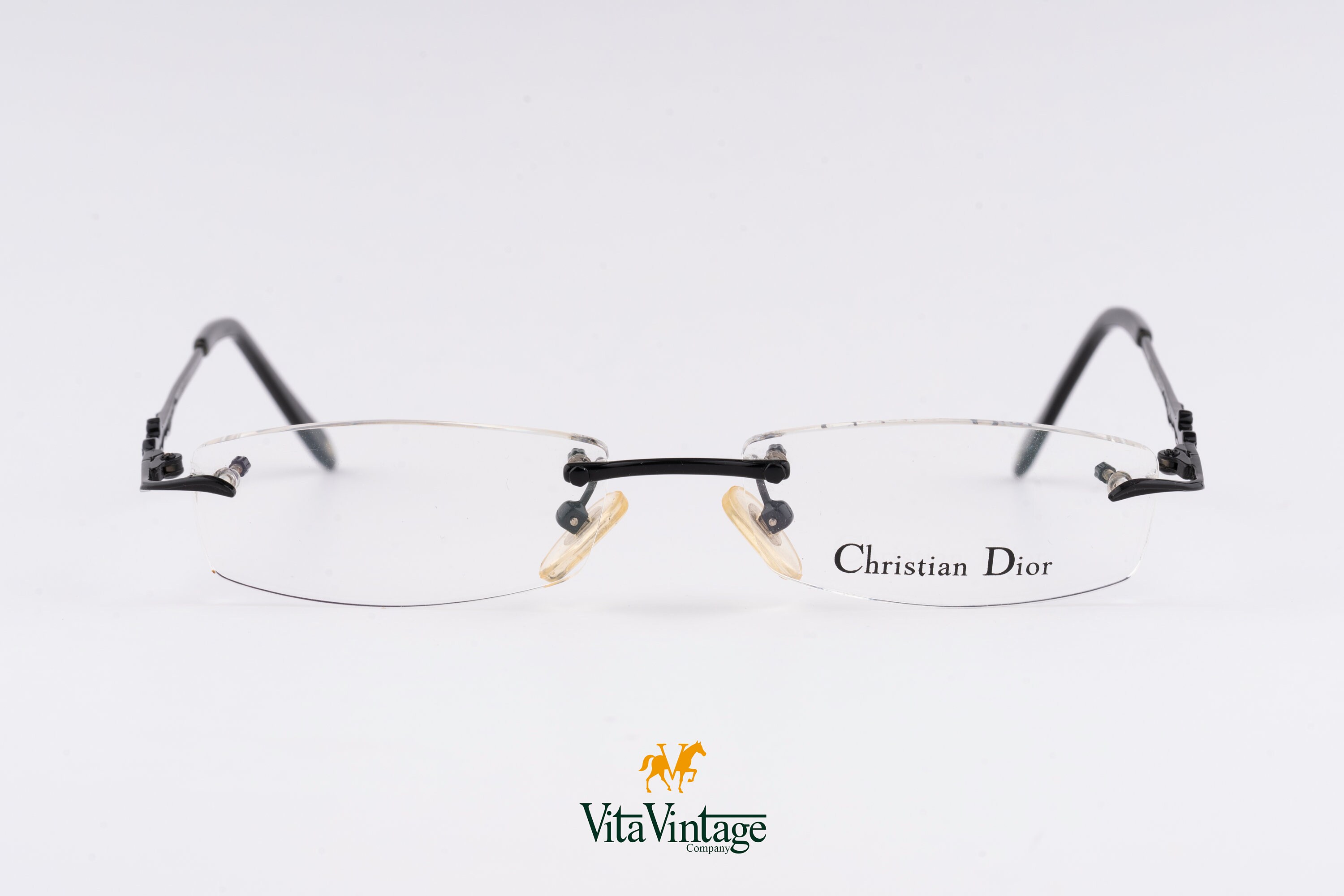 Christian Dior CD 8006 Titanium Vintage Eyeglasses 90s Made in France Titanium Black Rimless Man Woman Eyeglasses NOS Etsy Canada