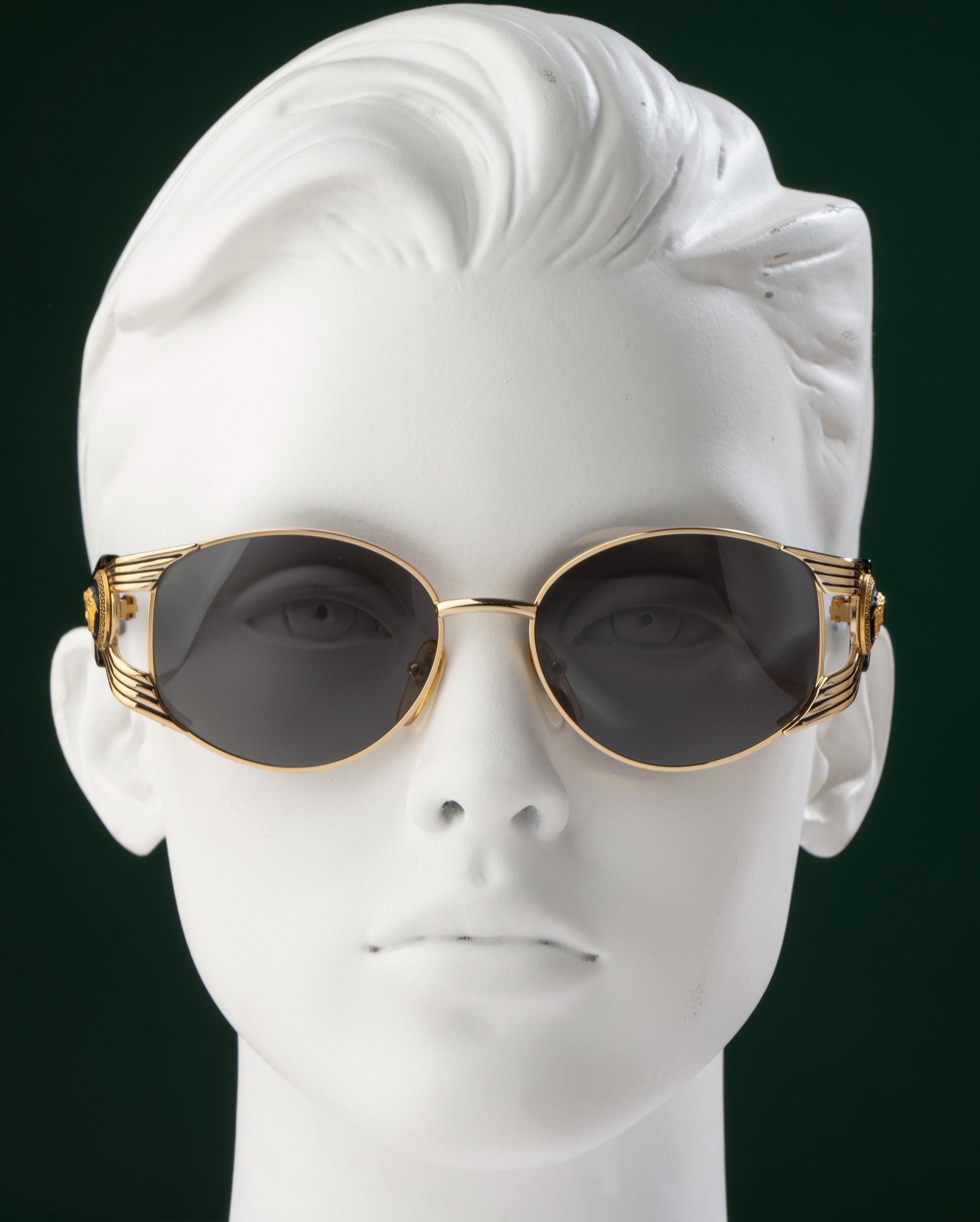 Gianni Versace S64 Iconic Sunglasses, Gold Medusa Medallion, 90s