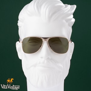 Vintage Aviator Sunglasses - 90s Italian Lord 7141 Gold Pilot Frame Gift for Mens - New Old Stock