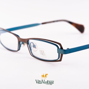 Vintage Face a Face Eyeglasses: Handmade Rectangle Frames, France 90s