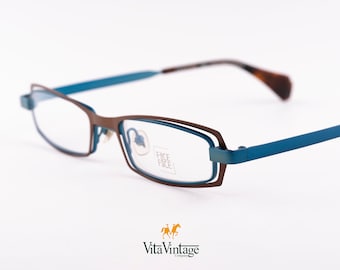 Vintage Face a Face Eyeglasses: Handmade Rectangle Frames, France 90s
