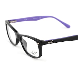 Ray-Ban RB 5228 Vintage, estilo Wayfarer rectangular, interior negro violeta, fabricado en Italia, tamaño pequeño, NOS